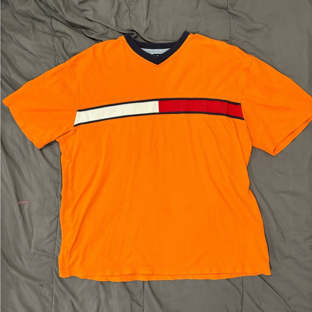 Orange Tommy Hilfiger shirt